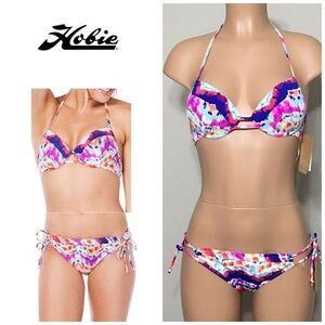 HOBIE Chevron print push-up bikini set. NWT